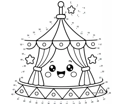 Circus Tent free dot-to-dot printable worksheet