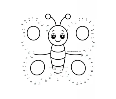 Butterfly with open patterned wings pieced together from 67 printable dots