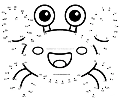 Cheerful crab with raised claws scuttling out of 72 printable dots