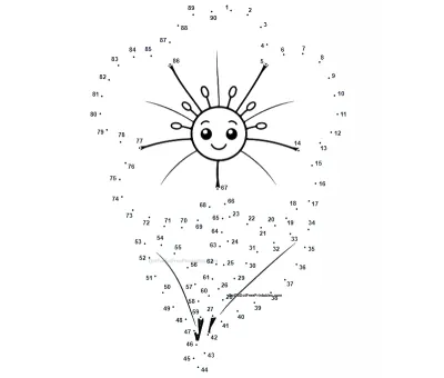 Blue flax flower revealed by 90 numbered dots in this free dot to dot printable