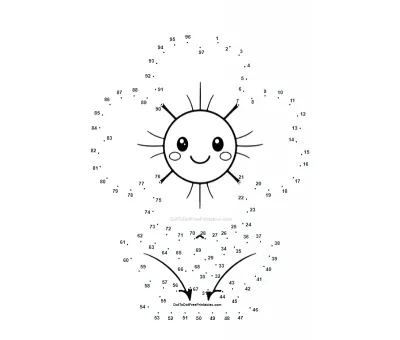 Star-shaped jasmine bloom and vine appearing through 97 numbered printable dots