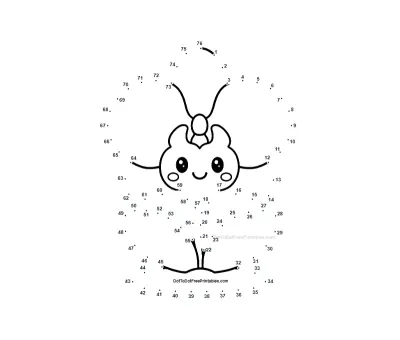 Elegant orchid with its lip petal traced via 76 dots, dot to dot printable preview