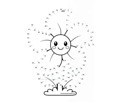 Tropical plumeria bloom taking shape across 95 dots in this printable PDF preview
