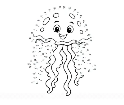 Jellyfish dot to dot printable