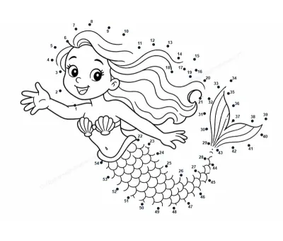Mermaid dot to dot printable