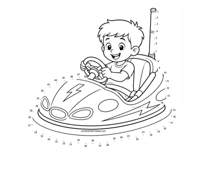 Dashing Car Playground dot to dot printable