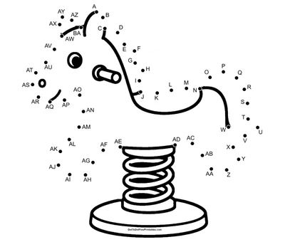 Playground spring horse rider bouncing into shape from 53 printable dots