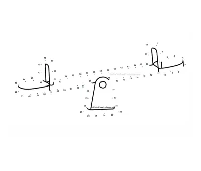 Two friends balancing on a seesaw, the scene set by 68 printable dots