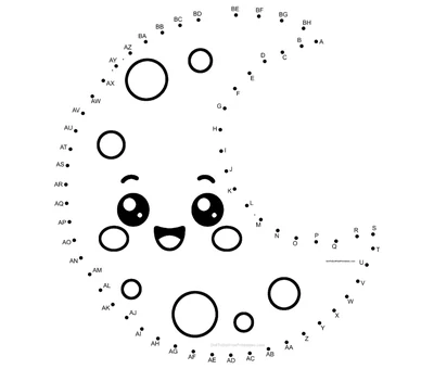 Glowing crescent moon in a night sky, 60-dot printable puzzle