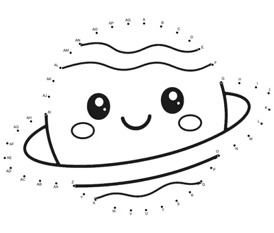 Saturn and its rings revealed by a 43-dot printable puzzle for children