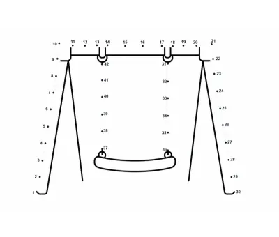 Playground swing set hanging together from 42 easy printable dots