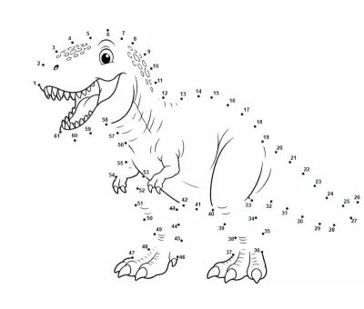 T-Rex 61-Dot Challenge dot to dot printable